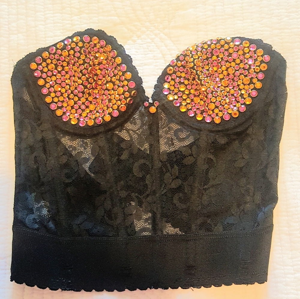 1980's Vintage Crystal Bustier, S  **LAST CHANCE *